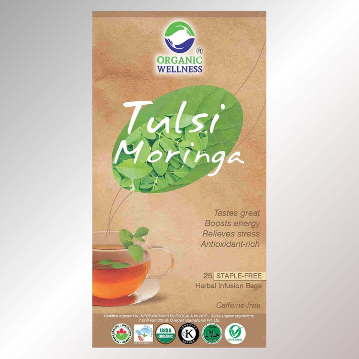 Tulsi Moringa | Herbal Tea | Meticulously Crafted Blend  | Organic | 25 Tea Bags