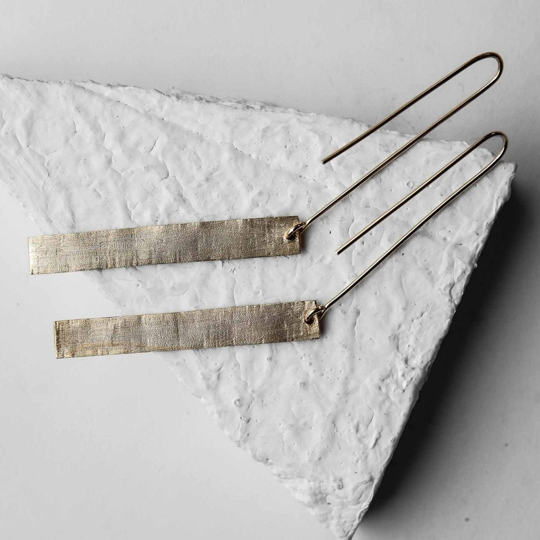 Hook Up | Gold Finish Brass Earrings | Hand-Crafted | Sustainable | For Subtle Styling