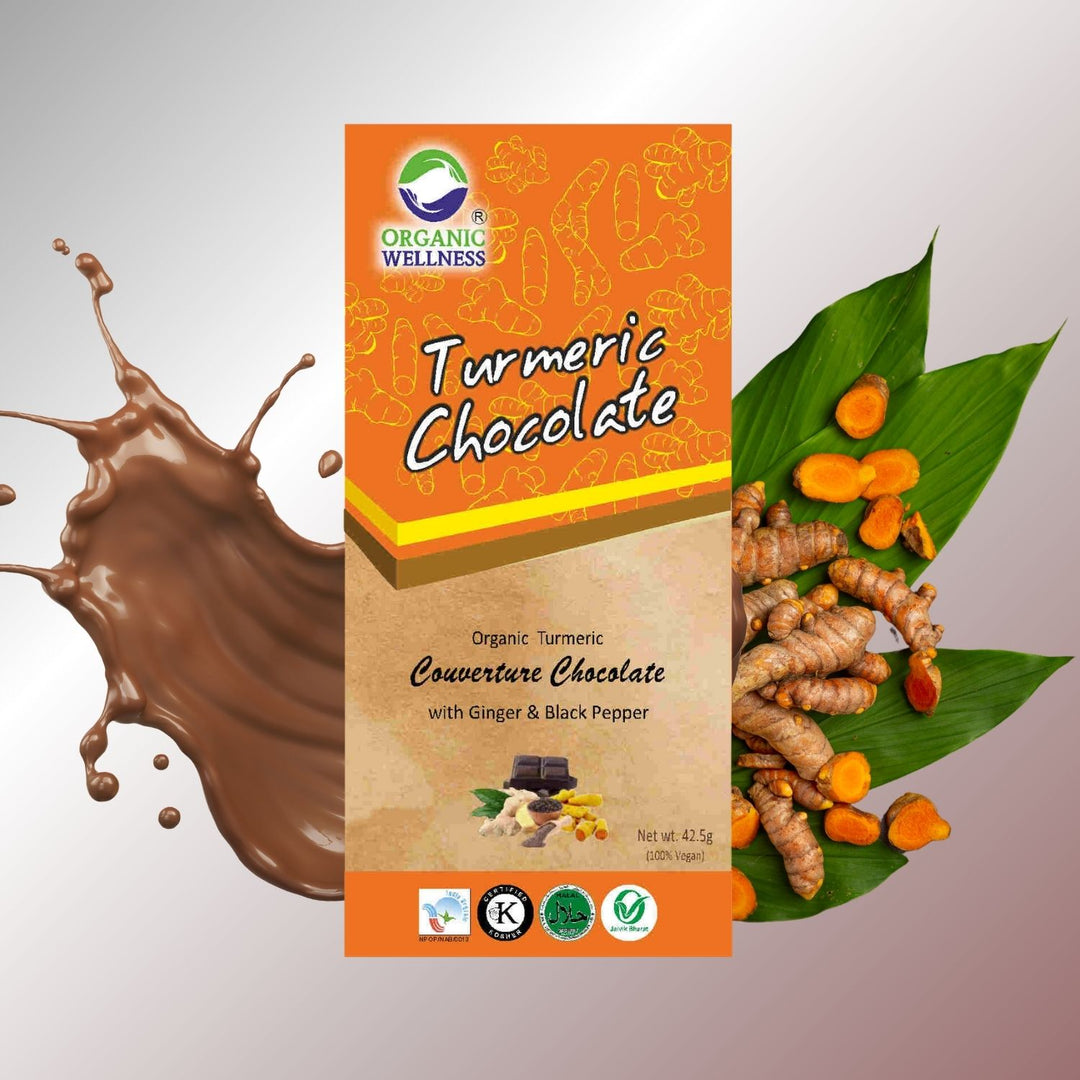 Turmeric Chocolate  | Couverture Chocolate | 100% Vegan & Organic | 42.5 GM