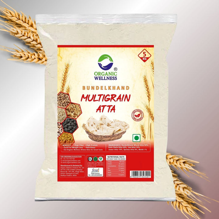 Organic Bundelkhand Whole Wheat Multigrain Atta | High in Protein & Fiber | 5 KG