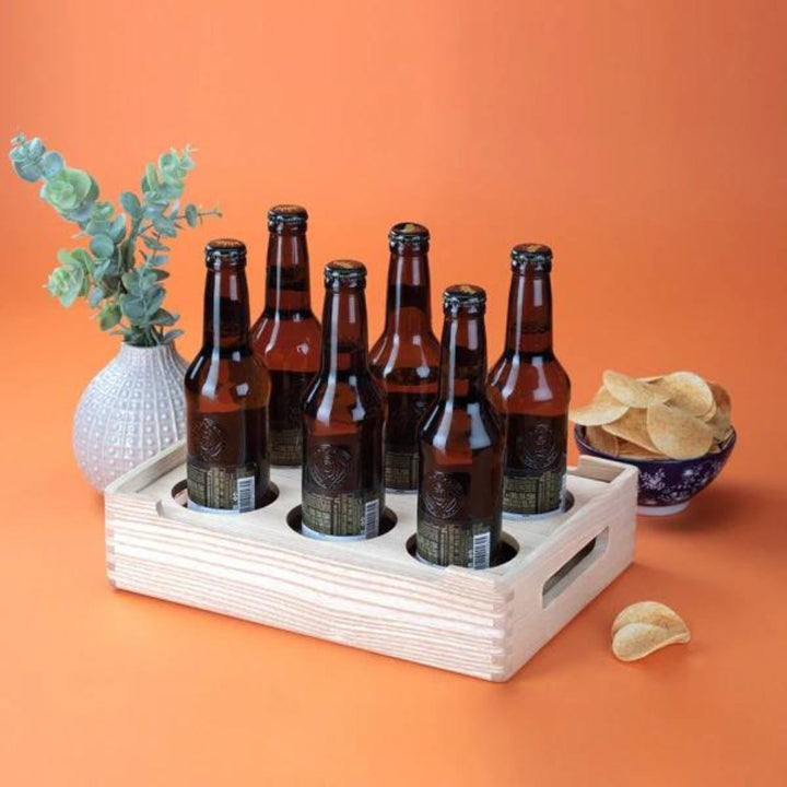 Cresta Beer Serving Caddy | Canadian Ash Wood | Hand-Crafted | 15 Inch