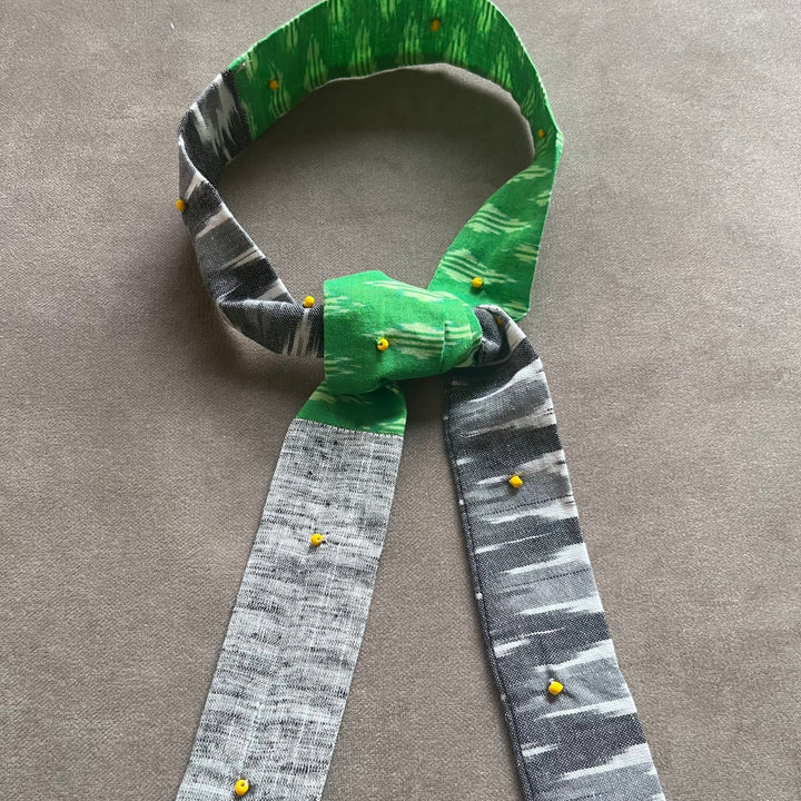 Headband For Women | Anti-Slip | Soft to Hair | Free Size | Green & Grey Ikat | Trendy