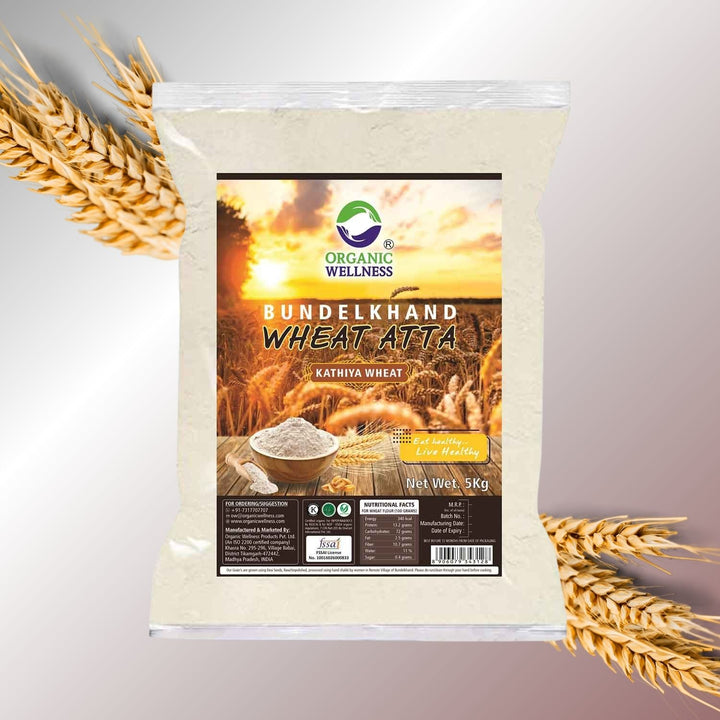 Organic Kathiya Whole Wheat Flour | Emmer Wheat | Diabetic Friendly | 5 KG