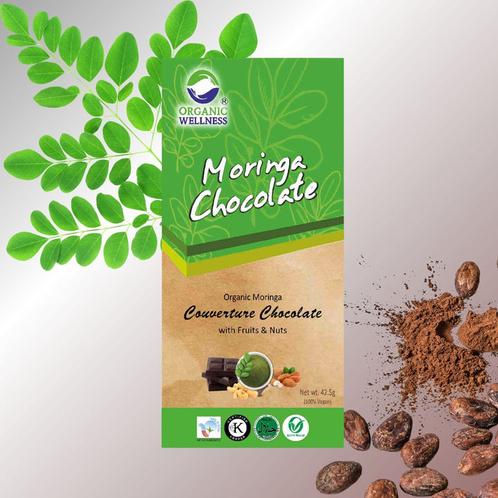 Moringa Chocolate With Fruits & Nuts | Couverture Chocolate | Organic | 42.5 GM