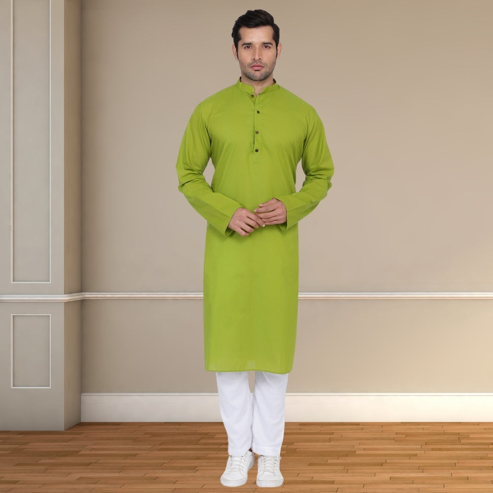 Shamrock Long Kurta   | Cotton | Shamrock Green