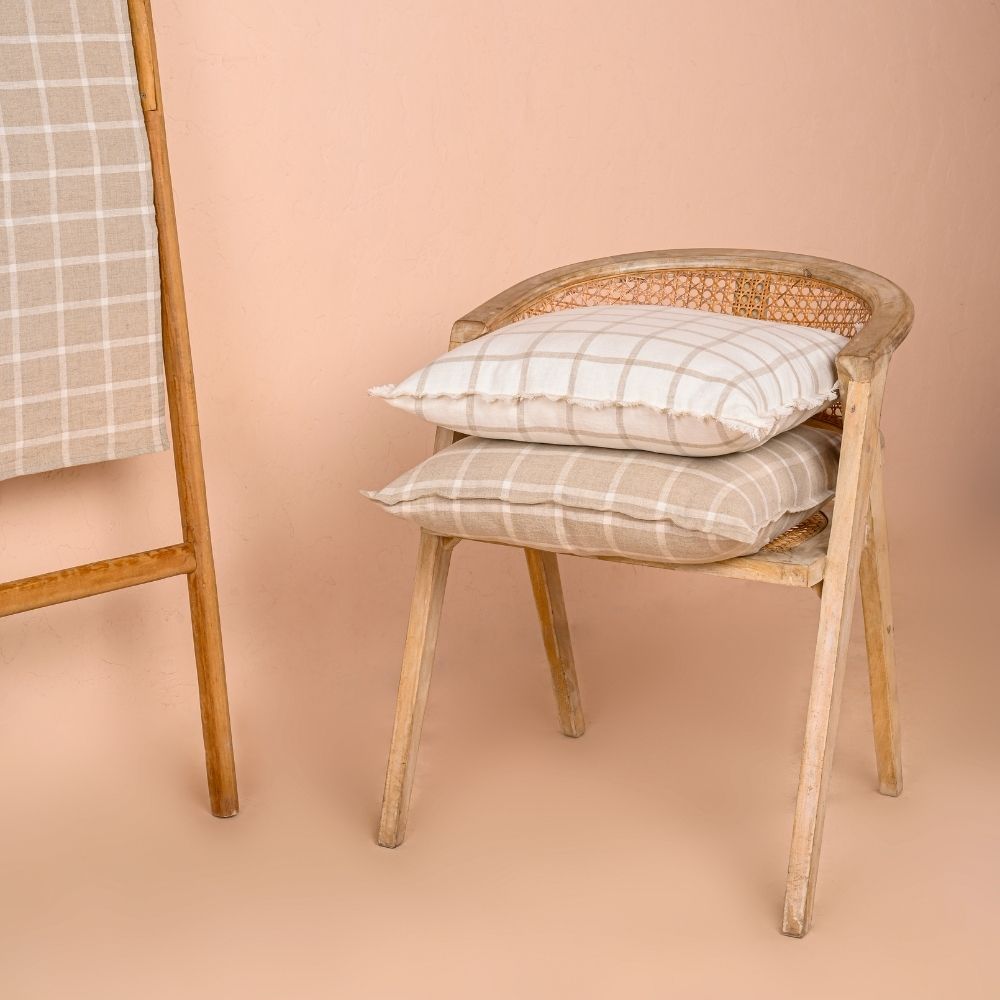 Check Cushion Covers | Subtly & Sustainably Made by Artisans | Eye-Catching