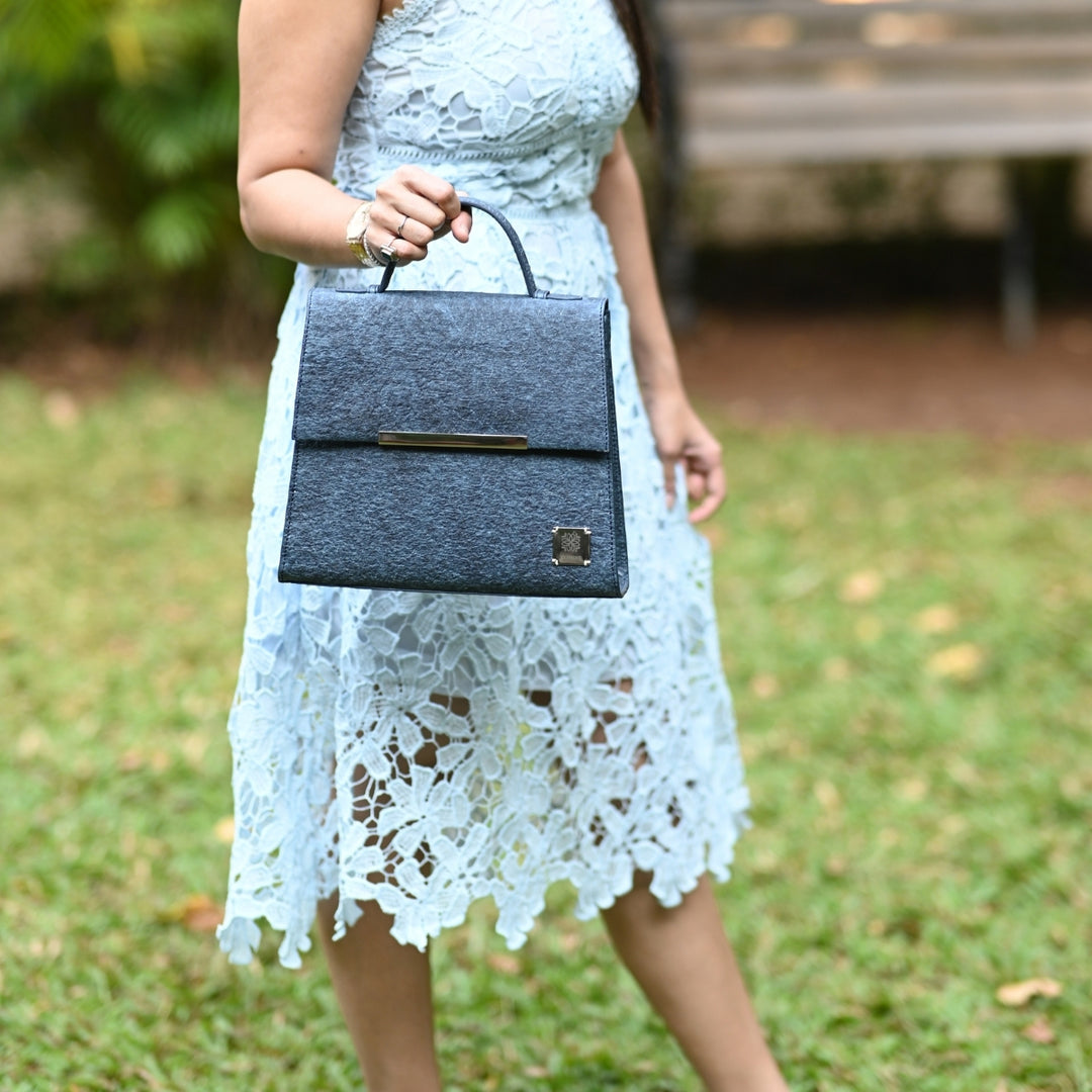 Chic City Bag For Women | Indigo | Coconut Leather | Handle and Strap Option