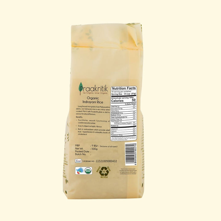 Indrayani Rice | Aromatic & Flavor Rich | Highly Nutritious | Organic | 500 GM