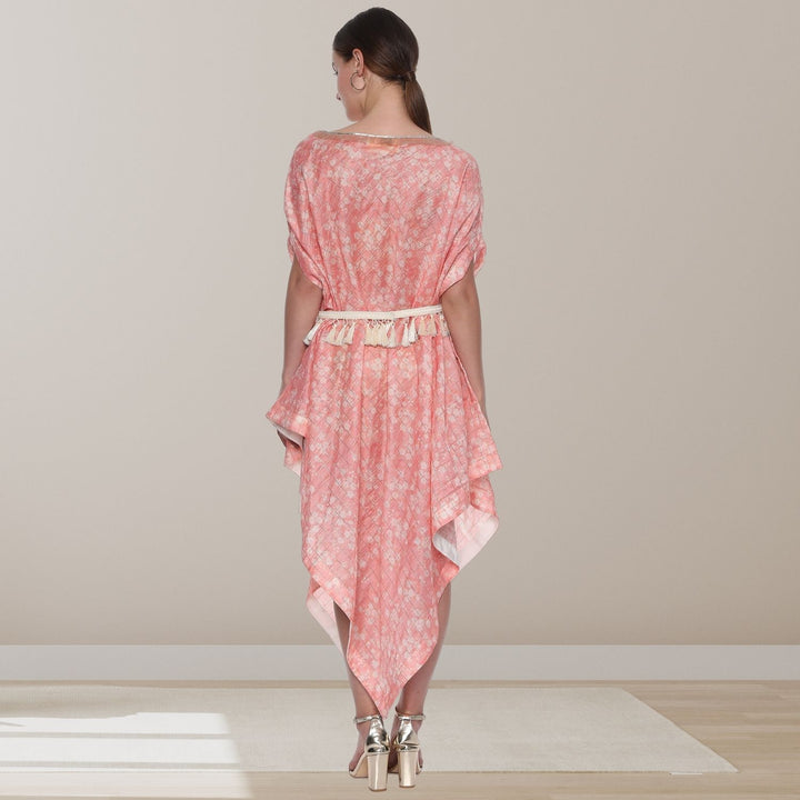 Soleil Drape Dress | Chanderi Silk | Comfortable & Smart | Pastel Pink