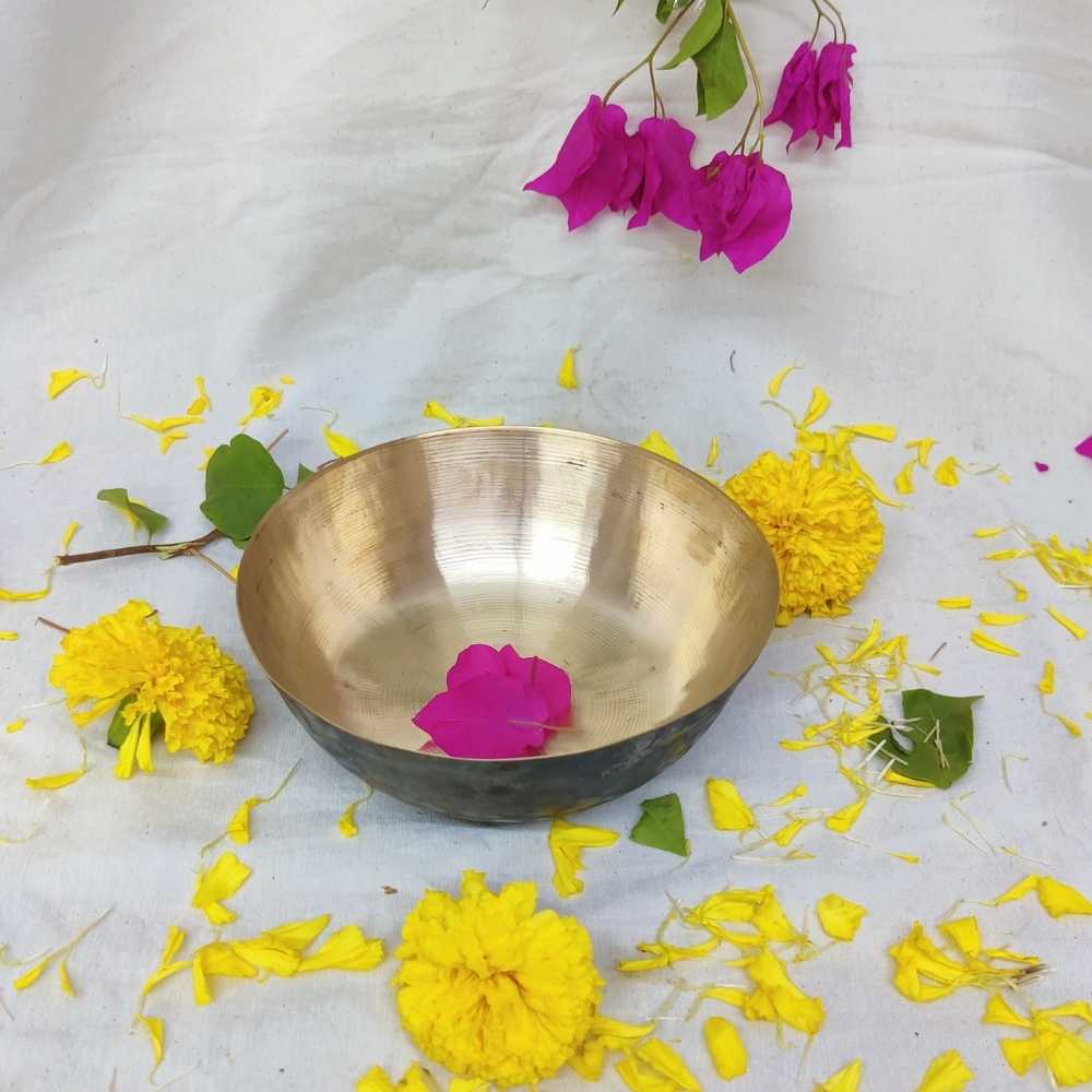 Kansa Fine Polished Dinner Set | Hand-Crafted In Bronze | 11" Thali In Set Of 5