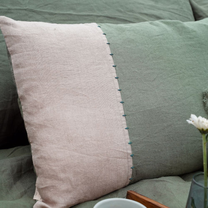 Ethereal Linen Pillowcase | Breathable and Soft Texture | Oatmeal and Olive