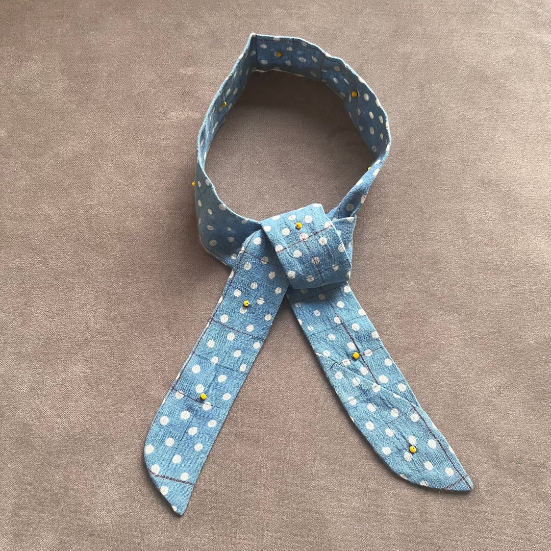 Ice Blue Polka Print Headband For Women | Anti-Slip  | Comfortable |  Free Size