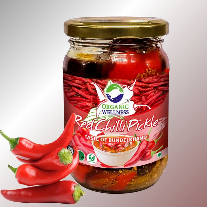 Stuffed Red Chilli Pickle | Hand-Made | Hot & Spicy | Stimulates Appetite | 250 GM