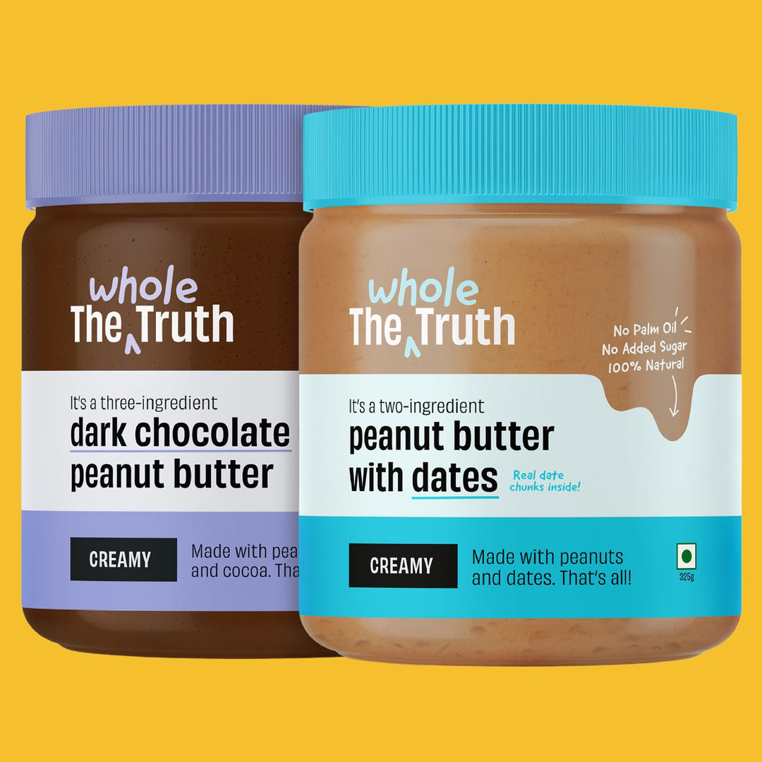 Crunchy Combo Jars of Peanut Butter with Dates + Dark Chocolate | Supersaver