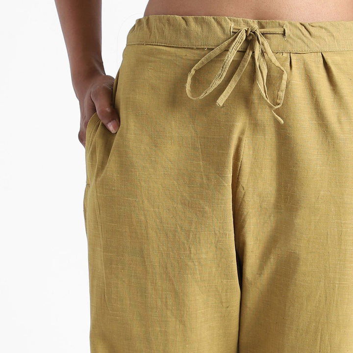 Womens Cotton Pants | Organic | Naturally Dyed | Hand Spun & Hand Woven | Camel