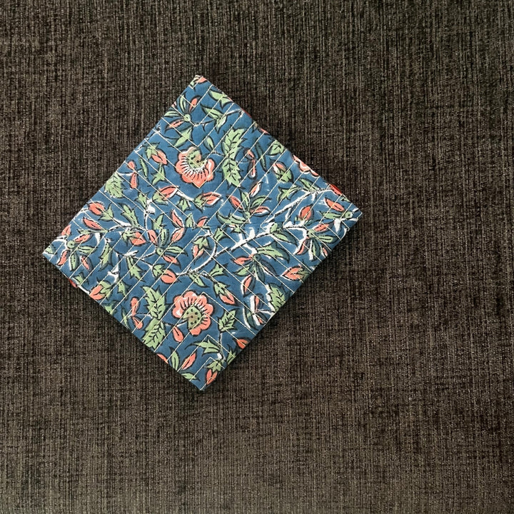 Roti Cover/Wrap | Hand Block Printed Blue Floral Design | Kitchen Utility