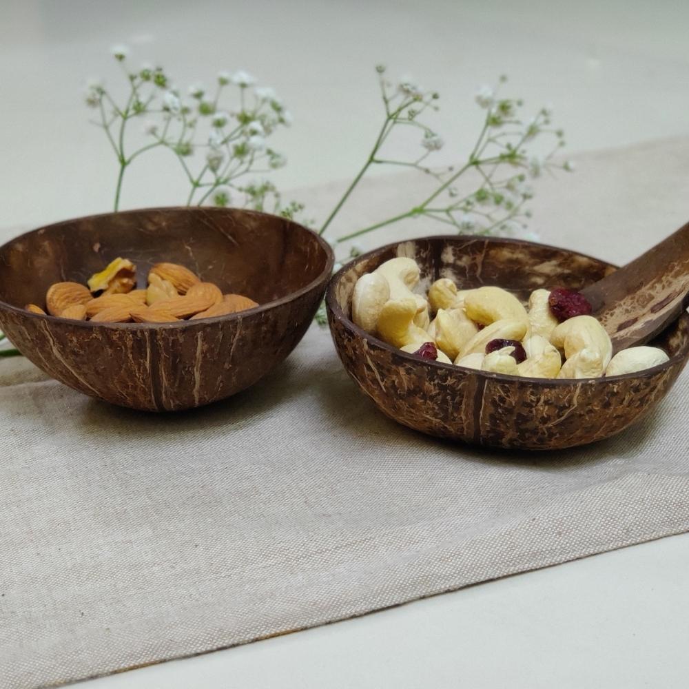 Coconut Shell Bowls | Serveware | Light Weight | Small | Set Of 4