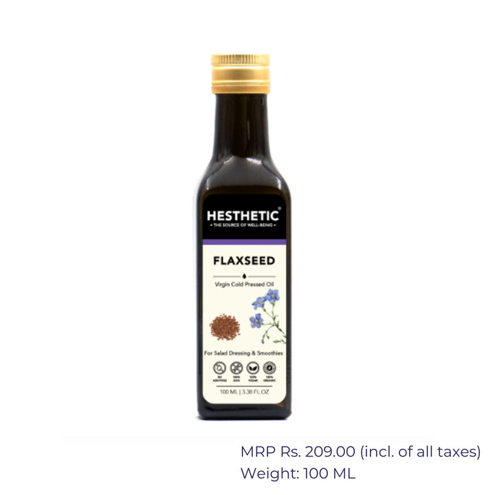 Flaxseed Oil | Virgin Cold Press | Heart Friendly | Beauty Enhancer | Glass Bottle of 100 ML