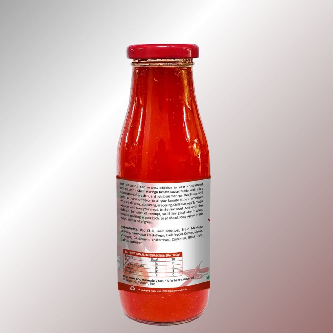 Chilli Moringa Tomato Sauce  | Emulsifier-Free | Made of Low Sugar | 350 GM