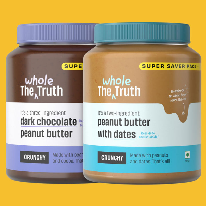  Crunchy Combo | Peanut Butter with Dates + Dark Chocolate | Super Saver Pack of 2