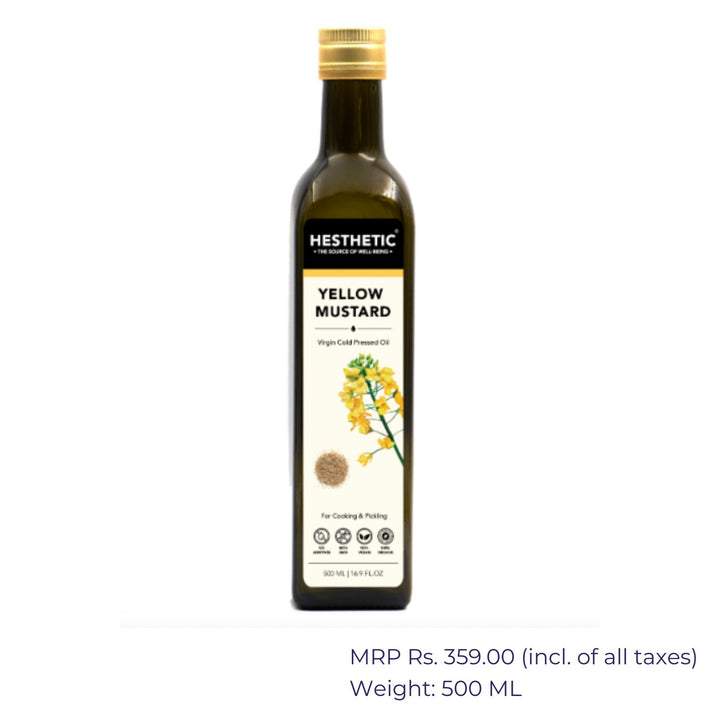 Yellow Mustard Seed Oil | Organic | Health Giving | Virgin Cold Pressed | Pet Bottle of 500 ML