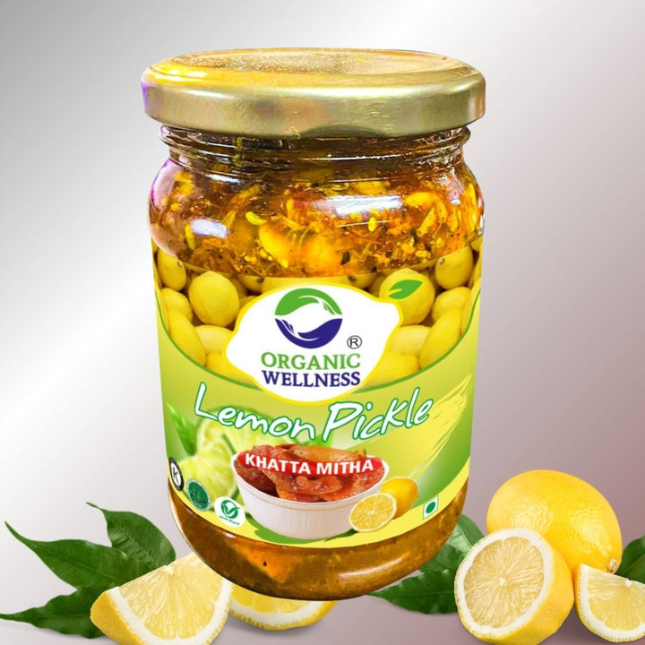 Khatta Mitha Lemon Pickle | Hand-Made | Stimulates Appetite | Bottle Of 300 GM