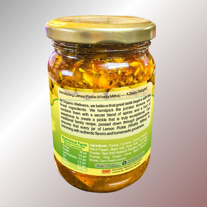 Khatta Mitha Lemon Pickle | Hand-Made | Stimulates Appetite | Bottle Of 300 GM