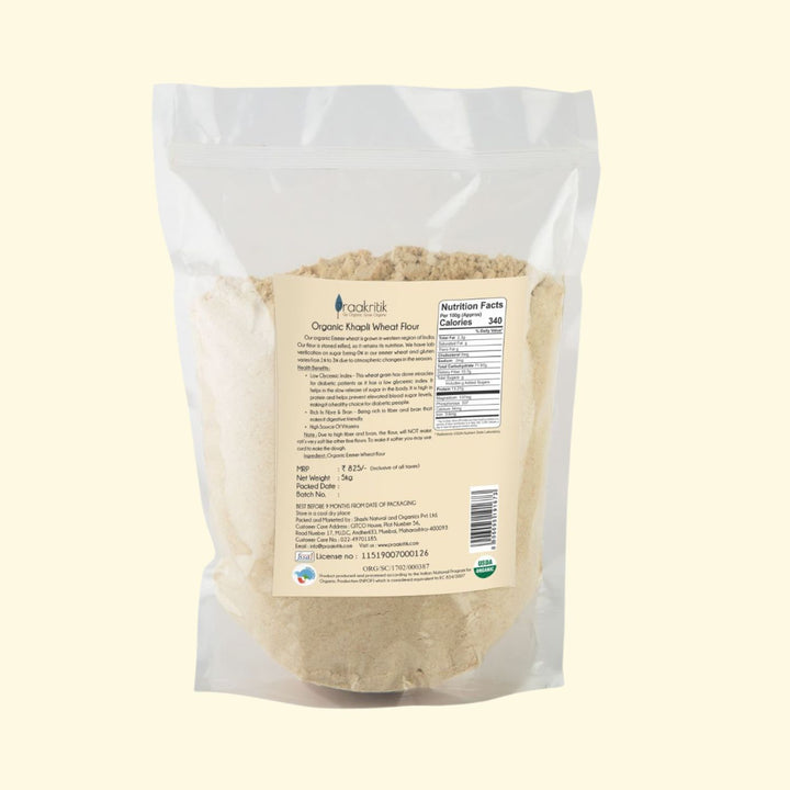 Organic Khapli Wheat Atta  | Gluten Free | Diabetics Friendly | High Fiber