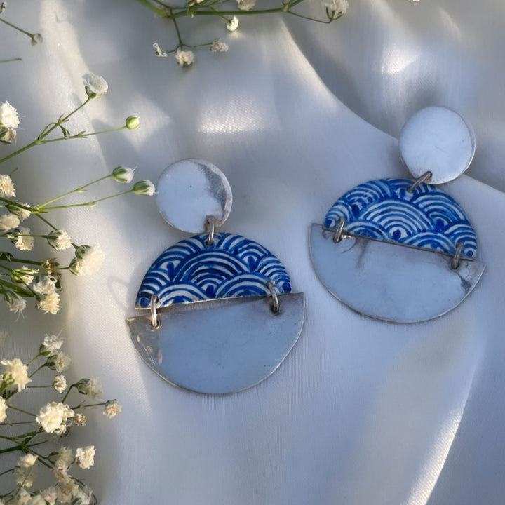 Arc Earrings | Silver Jewellery | Hand Painted Earrings | Contemporary Design