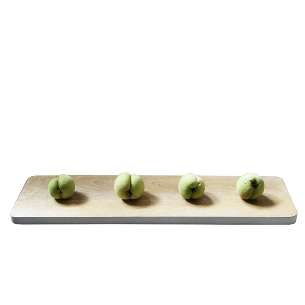 White Border Linear Chopping Board-cum-Platter | Dining Room Decor | Artisanal | Hand-Crafted | 20"