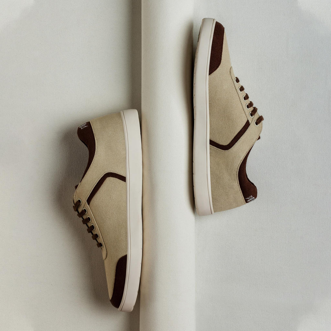 Eco Biodegradable Sneakers | Odour Free | Anti Skid | Unisex | Beige & Brown