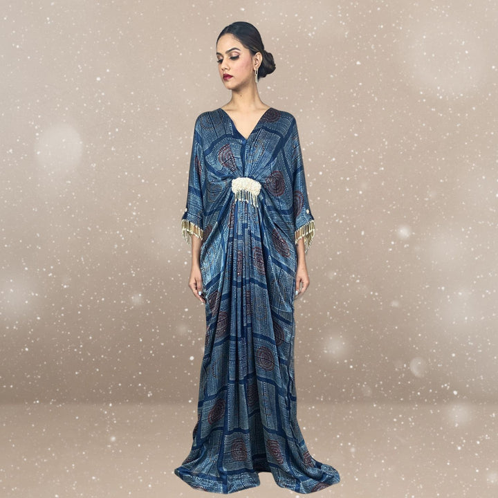 Shimmer Ajrakh Modal Kaftan | Hand-Block Print | Timeless Charm