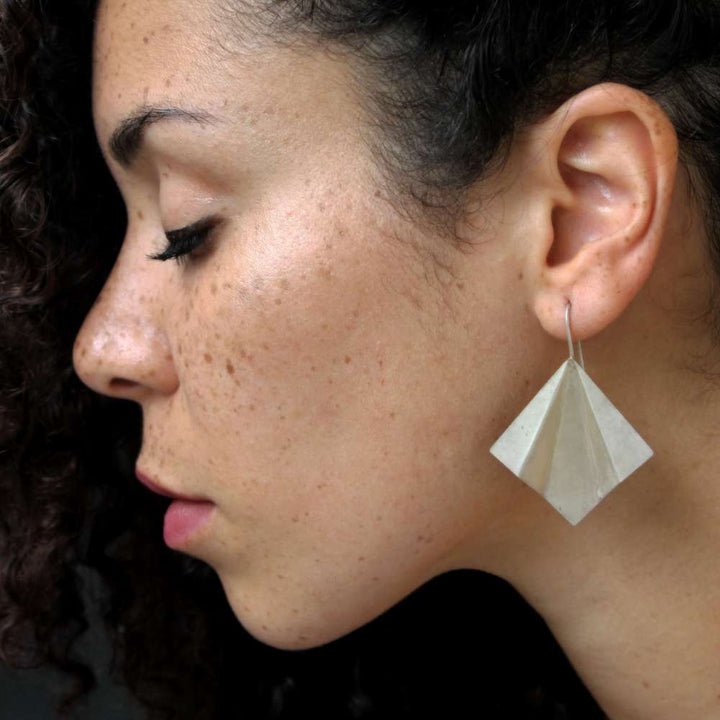 Origami Inspired Earring | Two-Fold | Sterling Silver | Clean And Sharp | Minimal Design