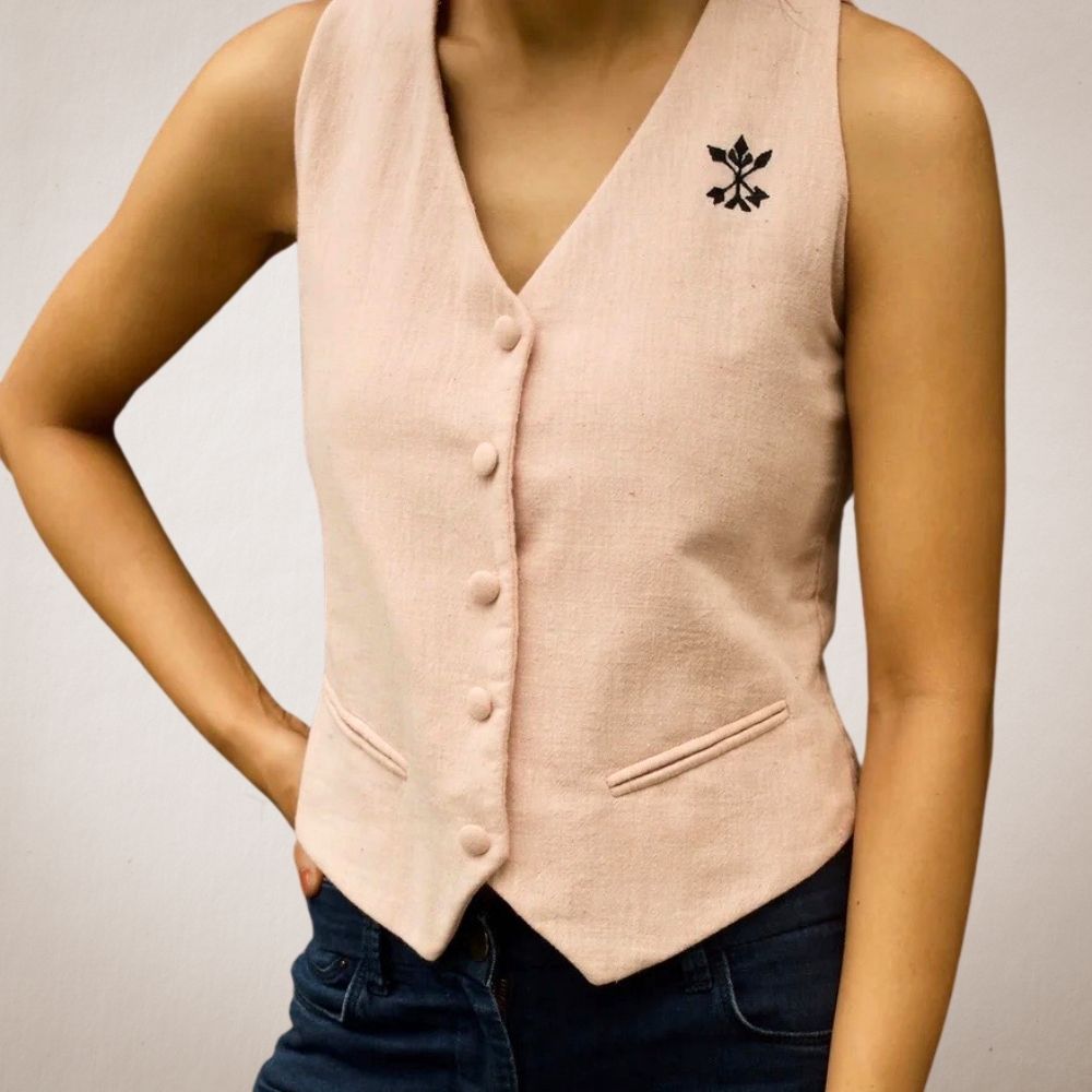 Versatile Waistcoat | Trending | Kala Cotton | Smart Casual | Powder Pink