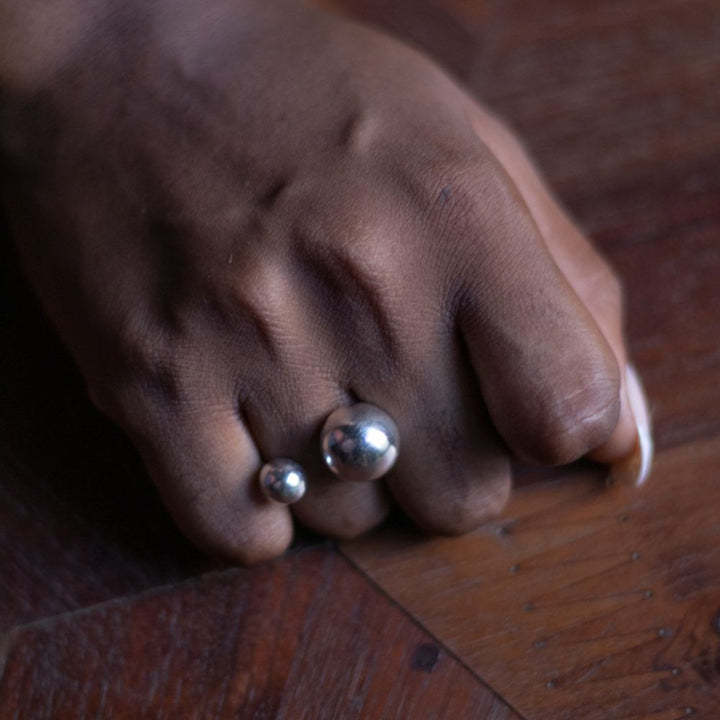 Sphere-Designed Finger Ring | Art Inspired | Made of Sterling Silver | Sharp Neat Look