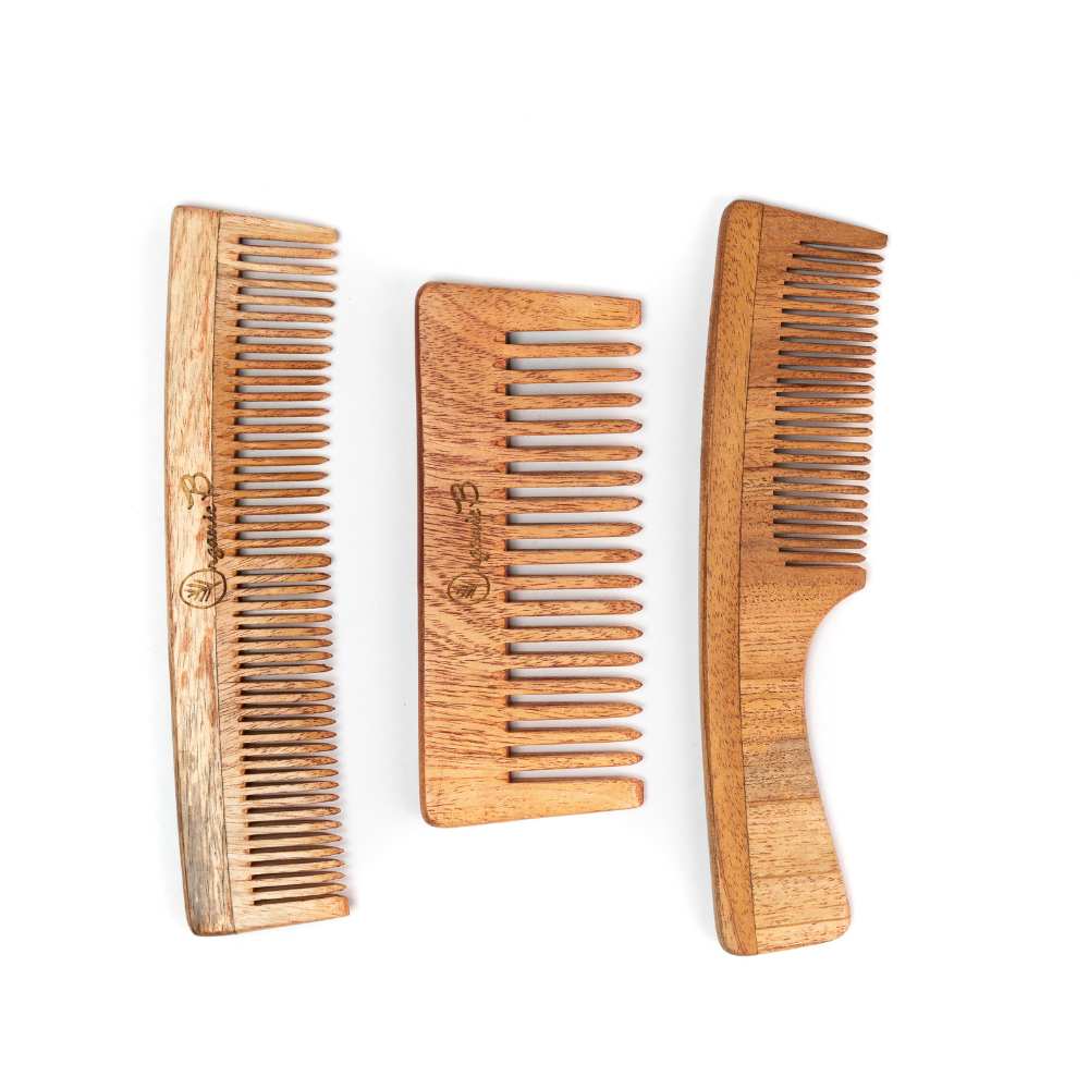 Hair Essential Neem Wood Comb - Pack Of 3