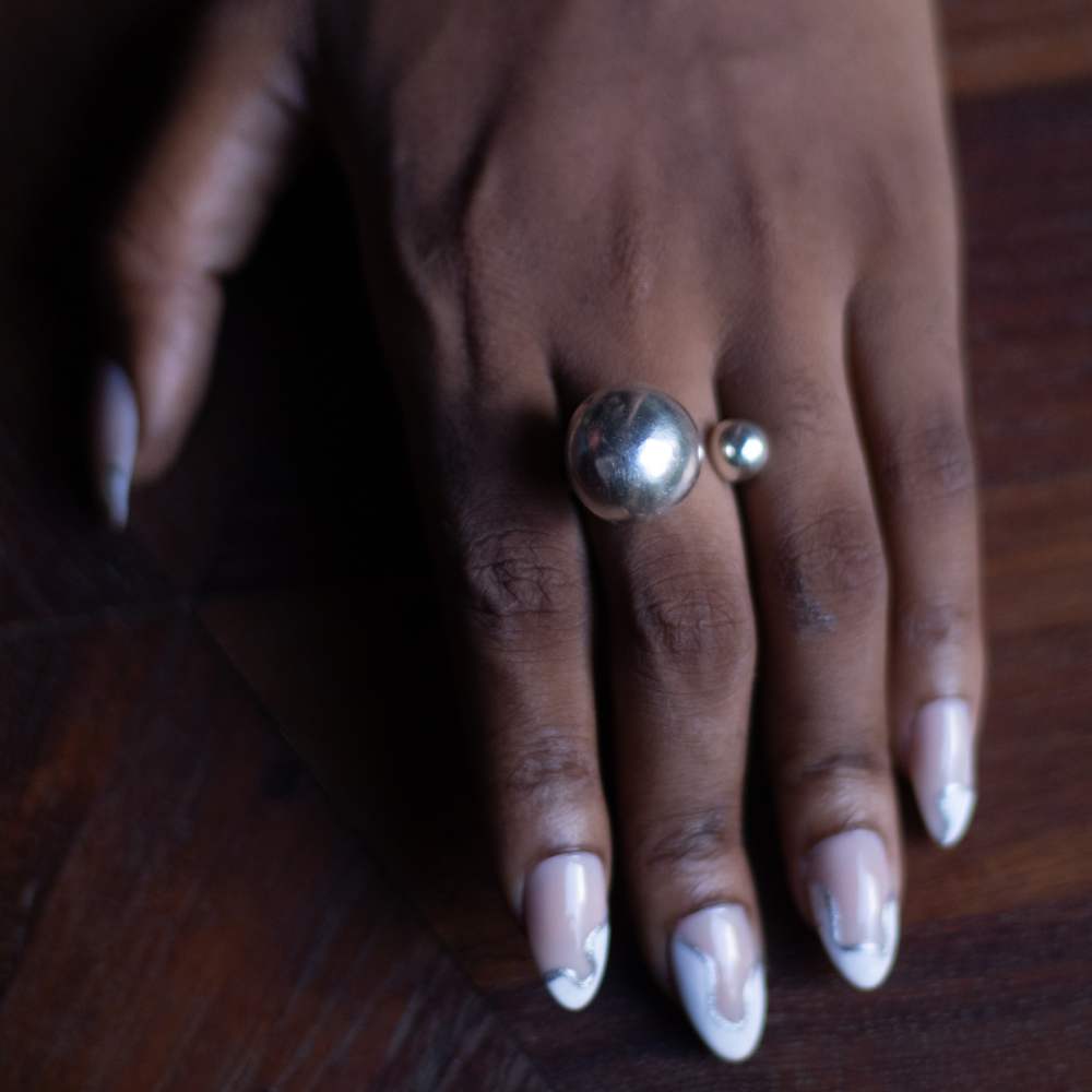 Finger Ring | Made of Sterling Silver | Pure | Sustainable | Sphere Shaped | Neat Design