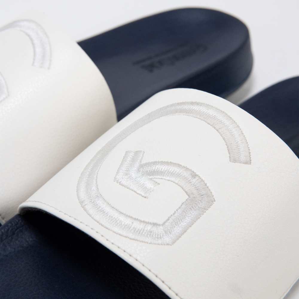 Pool Side Flip Flops | Sleek Design | Comfortable | Navy Blue & White 