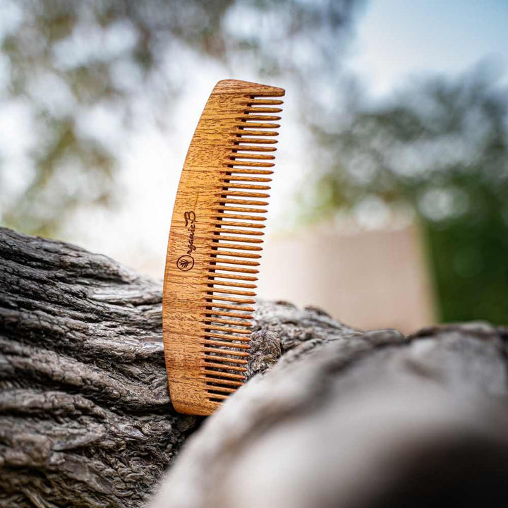 Handmade Pure Neem Wood Moon Shaped Comb