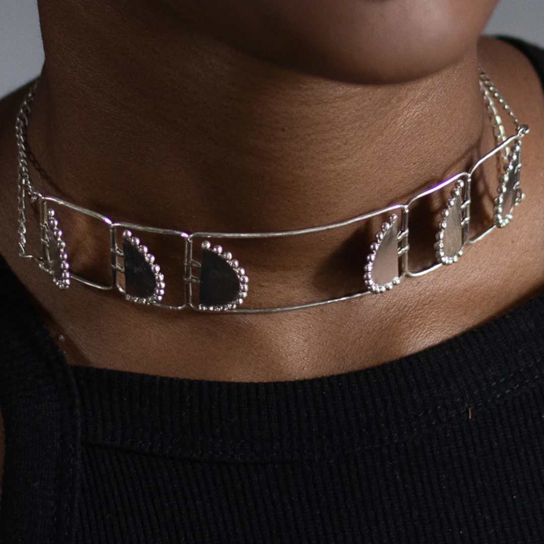 Choker | Hand-Crafted Silver | Tribal Piercing Inspired Design | Contemporary | Subtly Modern