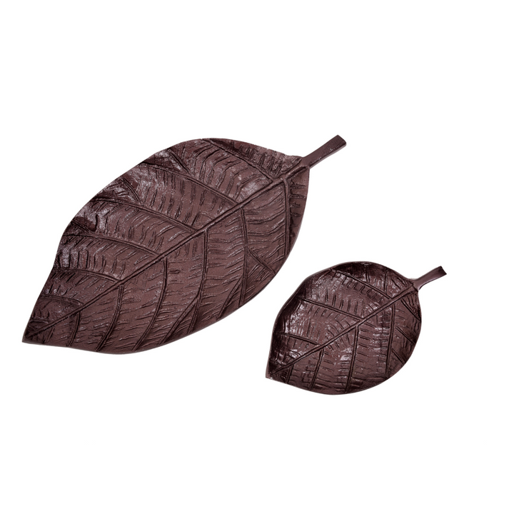 Leaf Shaped Serving Platter | Dining Room Decor | Artistic | Hand Crafted | Set Of 2