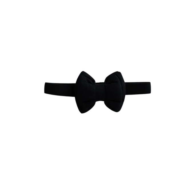 Dog's Black Bow | Hand-Woven Cotton | Black | Hand-Made | S-M