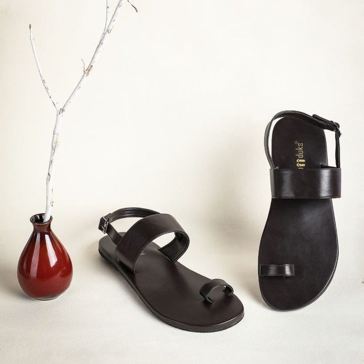 Comfy Black Flat Sandal for Men | Sharp & Timeless Design | Eco Conscious