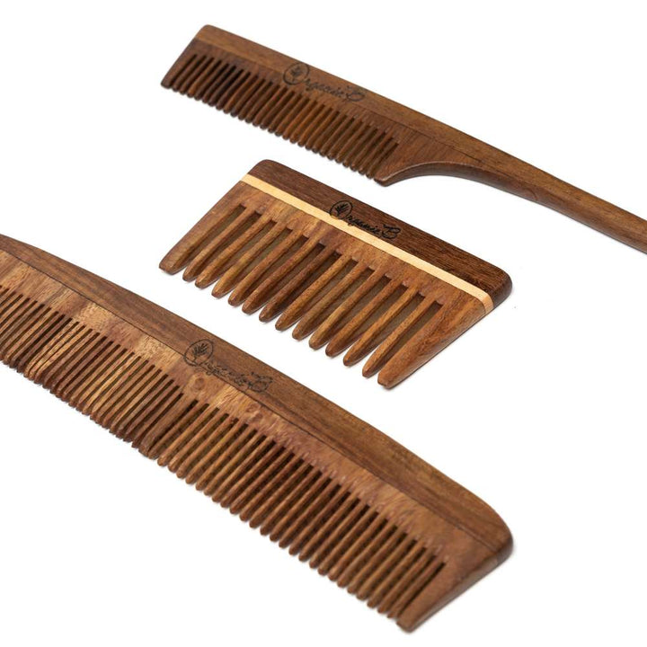 Premium Rosewood Comb | Hair Styling | Cruelty Free | Pack of 3