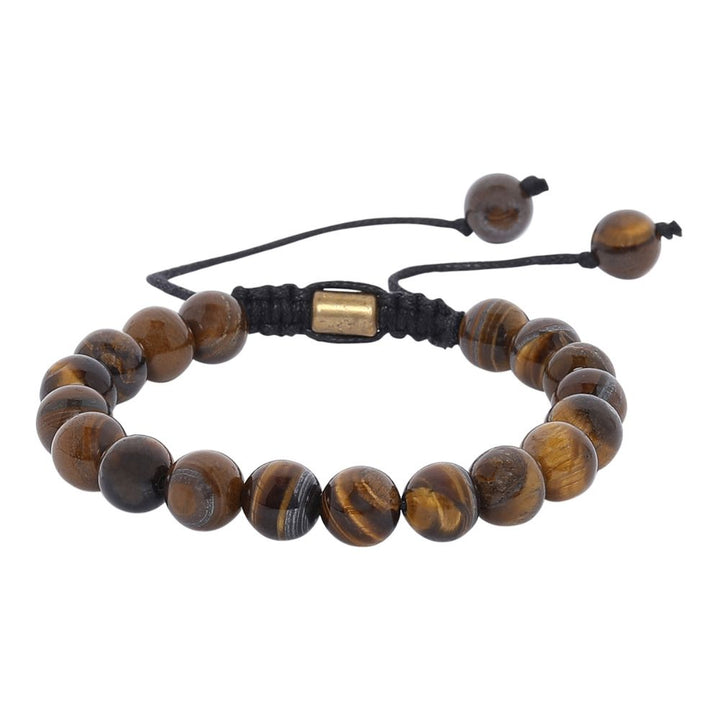 Earthy Brown Bracelet | Certified Tiger Eye Semi-Precious Stone Beads | Sustainably Made