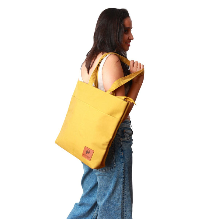 Shopper Tote Bag With Concealed Pockets | Cotton | Spacious | Multi-Pocket