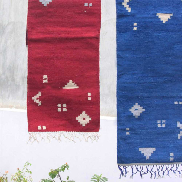 Starry Blue Runner | Cotton | Hand-Crafted | 16" x 42"