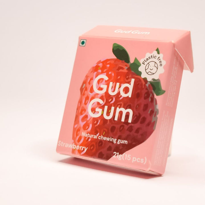 Strawberry Chewing Gum | Plant Based | Biodegradable Gum | Pack Of 4