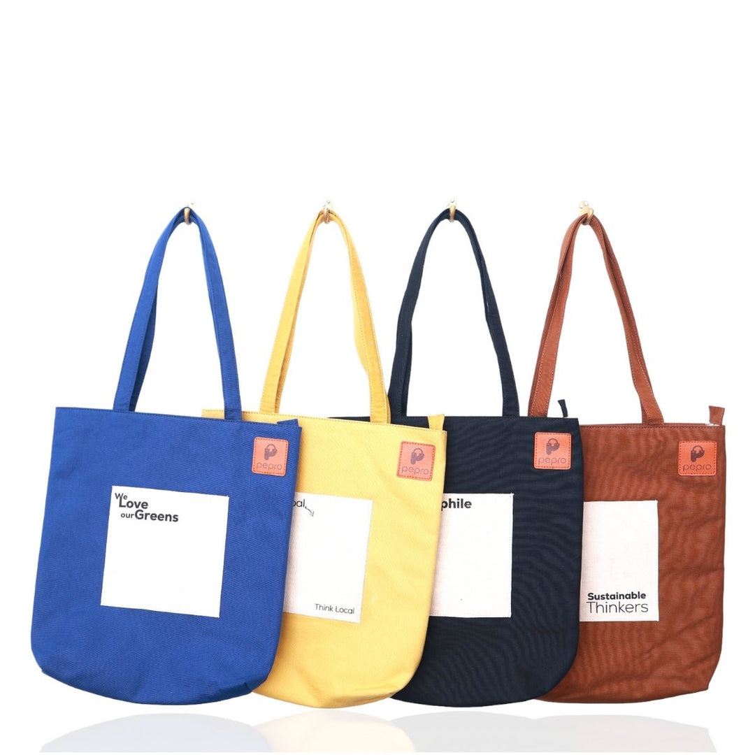 Hand-Crafted Cotton Tote Bag | Gadget Safe | Apologies In Cash Only