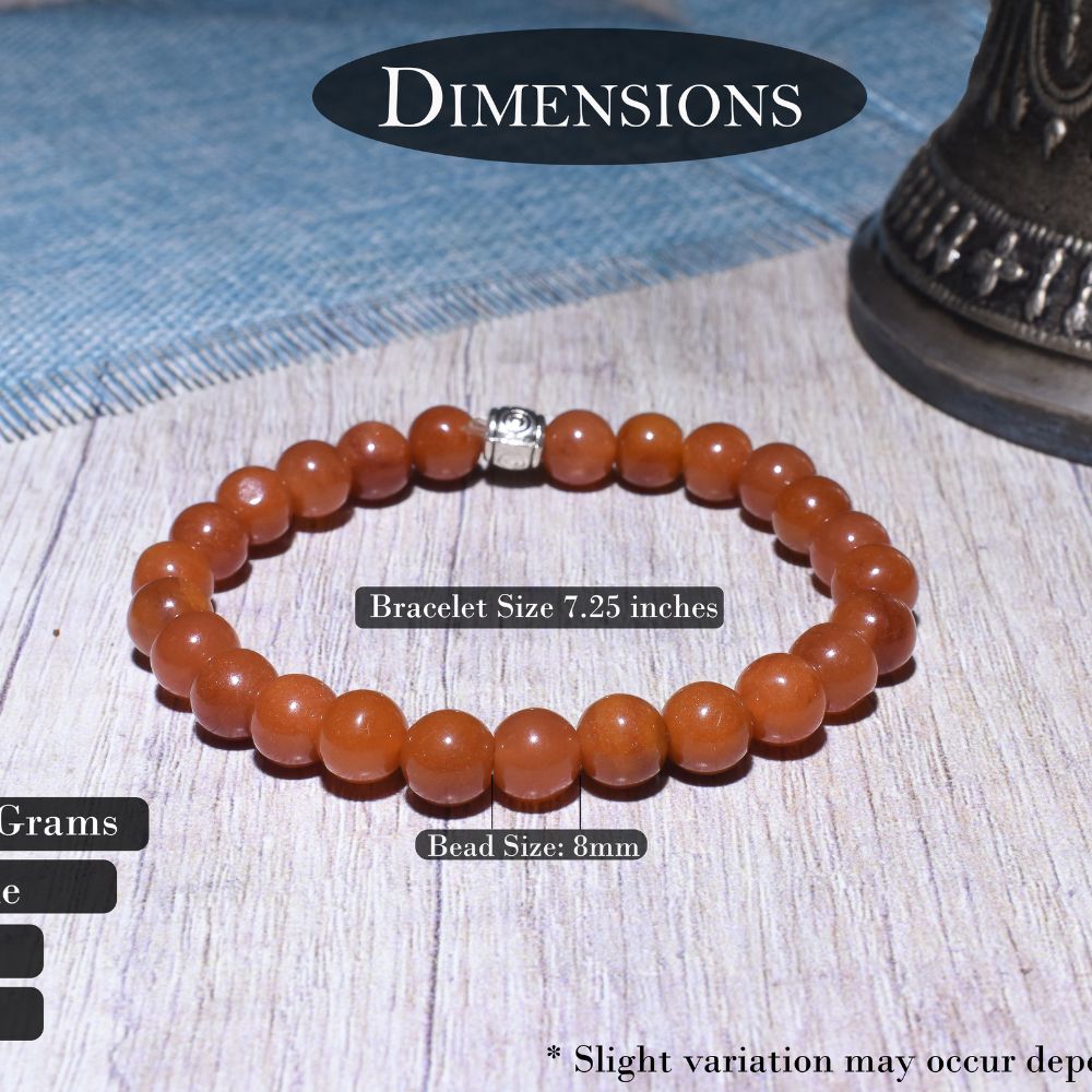 Indian Jade Semi-Precious Stone Bracelet | Certified | Wellness Jewelry with 24 Beads